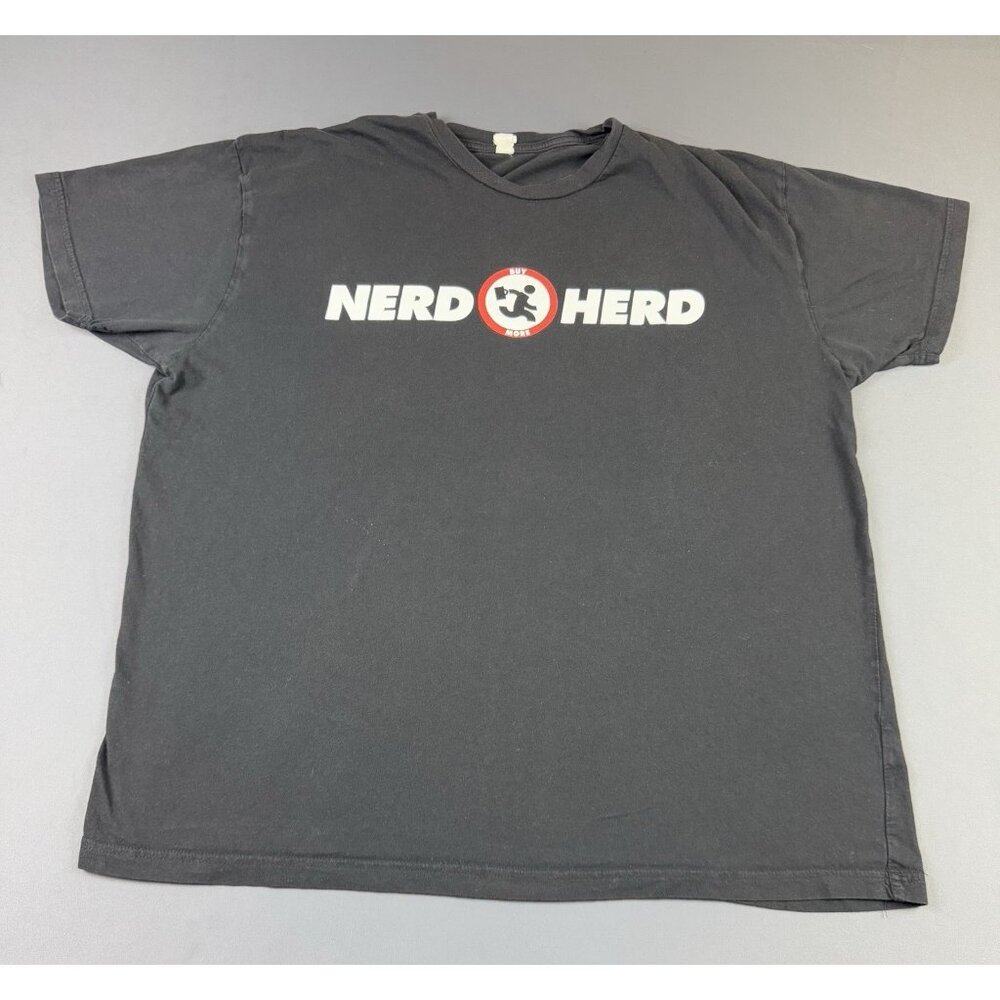 Vintage Y2K Nerd Herd Chuck TV Show Series Comedy Promo Black XL Tee Rare Logo